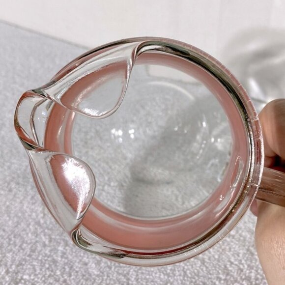 Vintage Glass Pitcher W Pink Black Gold Stripes - Picture 6 of 12